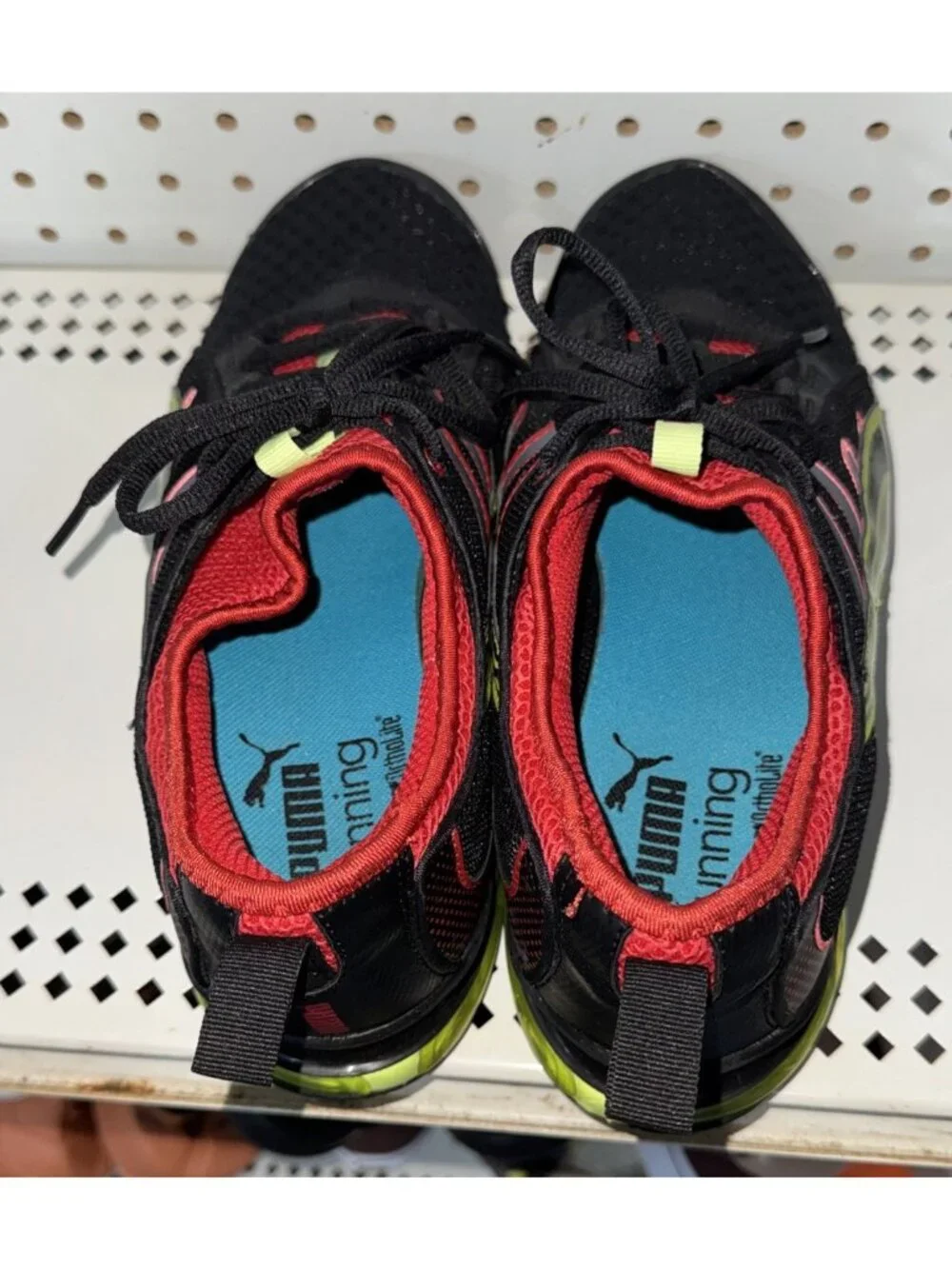 PUMA Voltaic 4 Fade Mens Athletic Running Shoes Size 9 Black Red Neon Green
